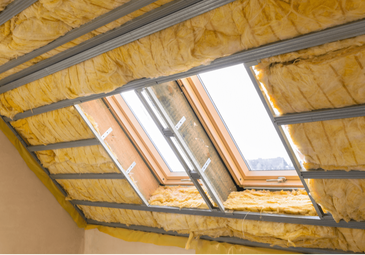 Insulated Roof with Windows | Sealed Insulation 